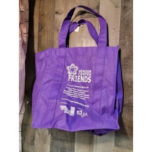 senior center Friends purple tote bag‎ reusable